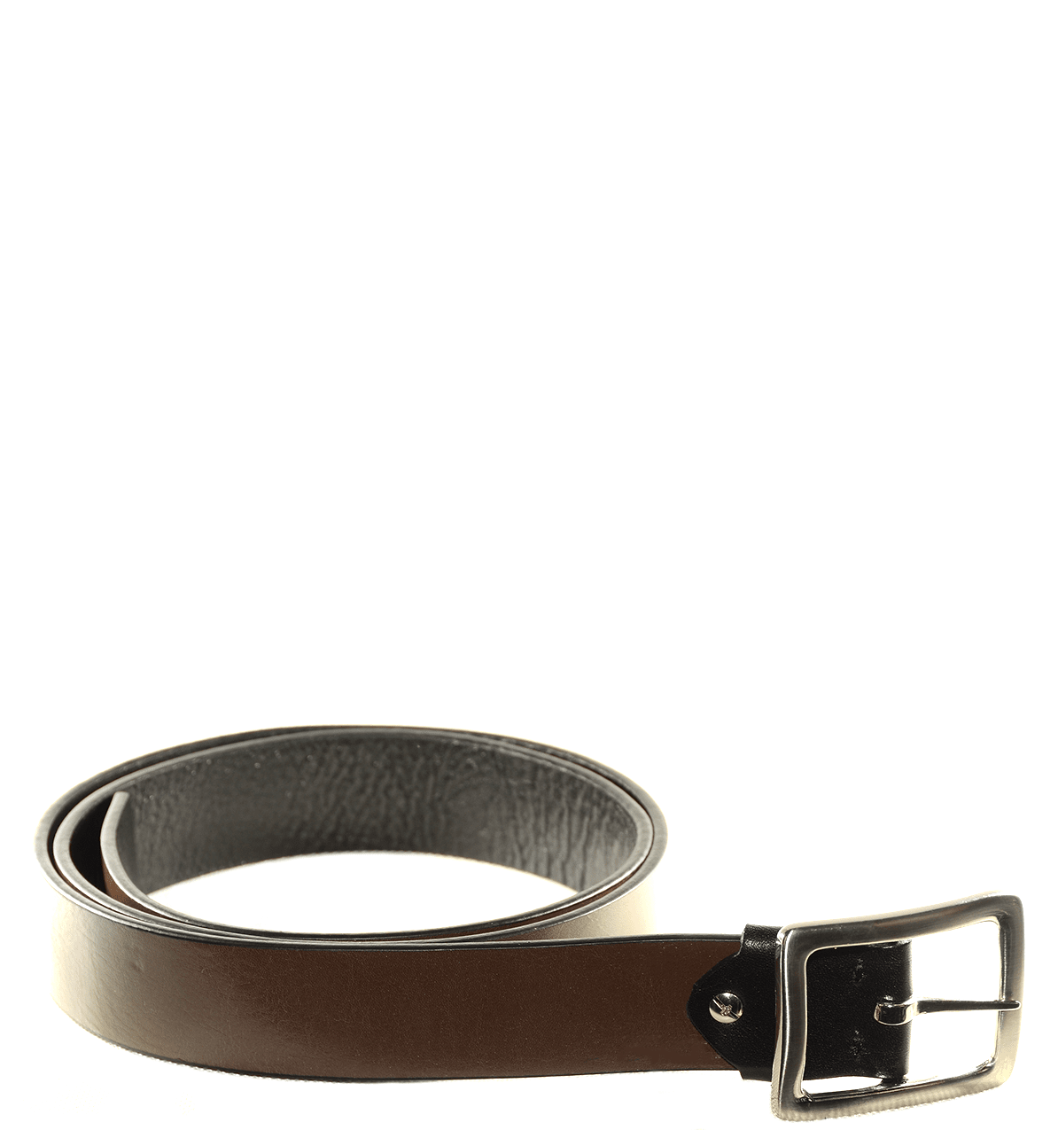 CINTURA PELLE NERA MARRONE LB666 MADE IN ITALY - immagine 2