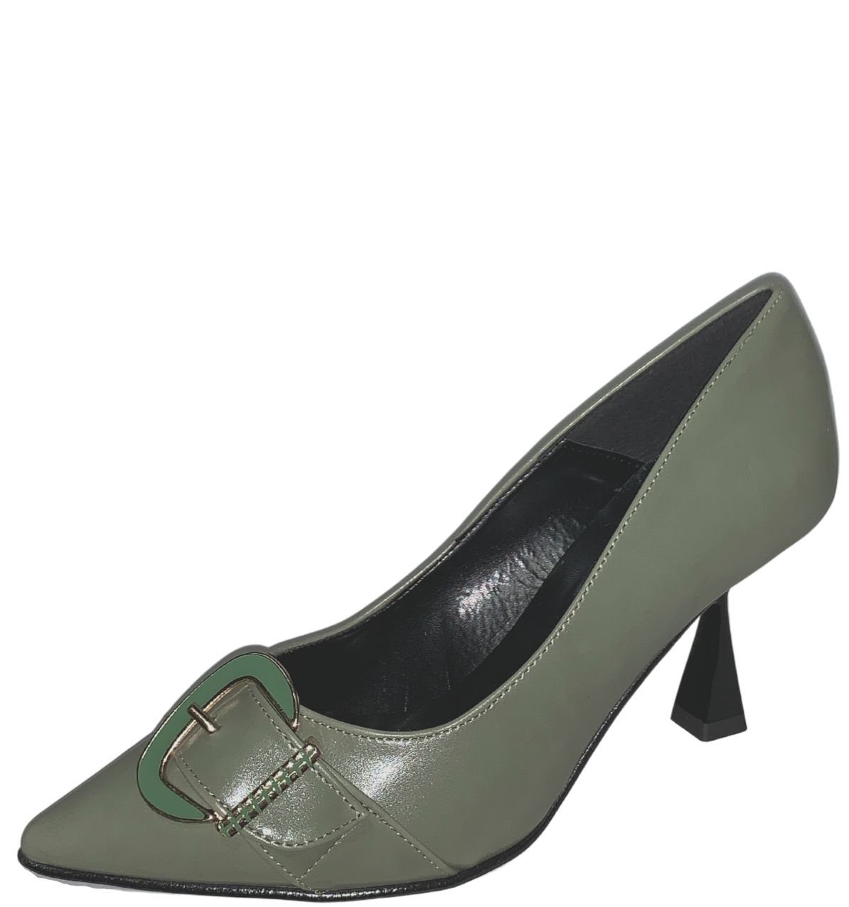 DECOLLETE PELLE VERDE 8283