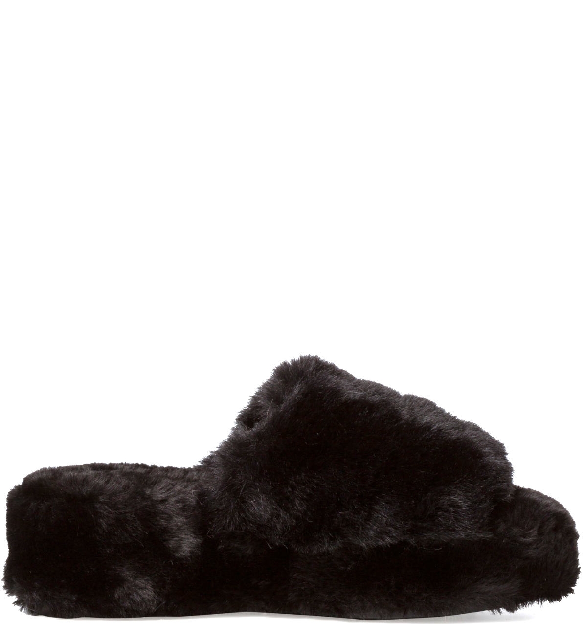 CIABATTA DONNA ECO PELLICCIA NERA 27200 - immagine 2