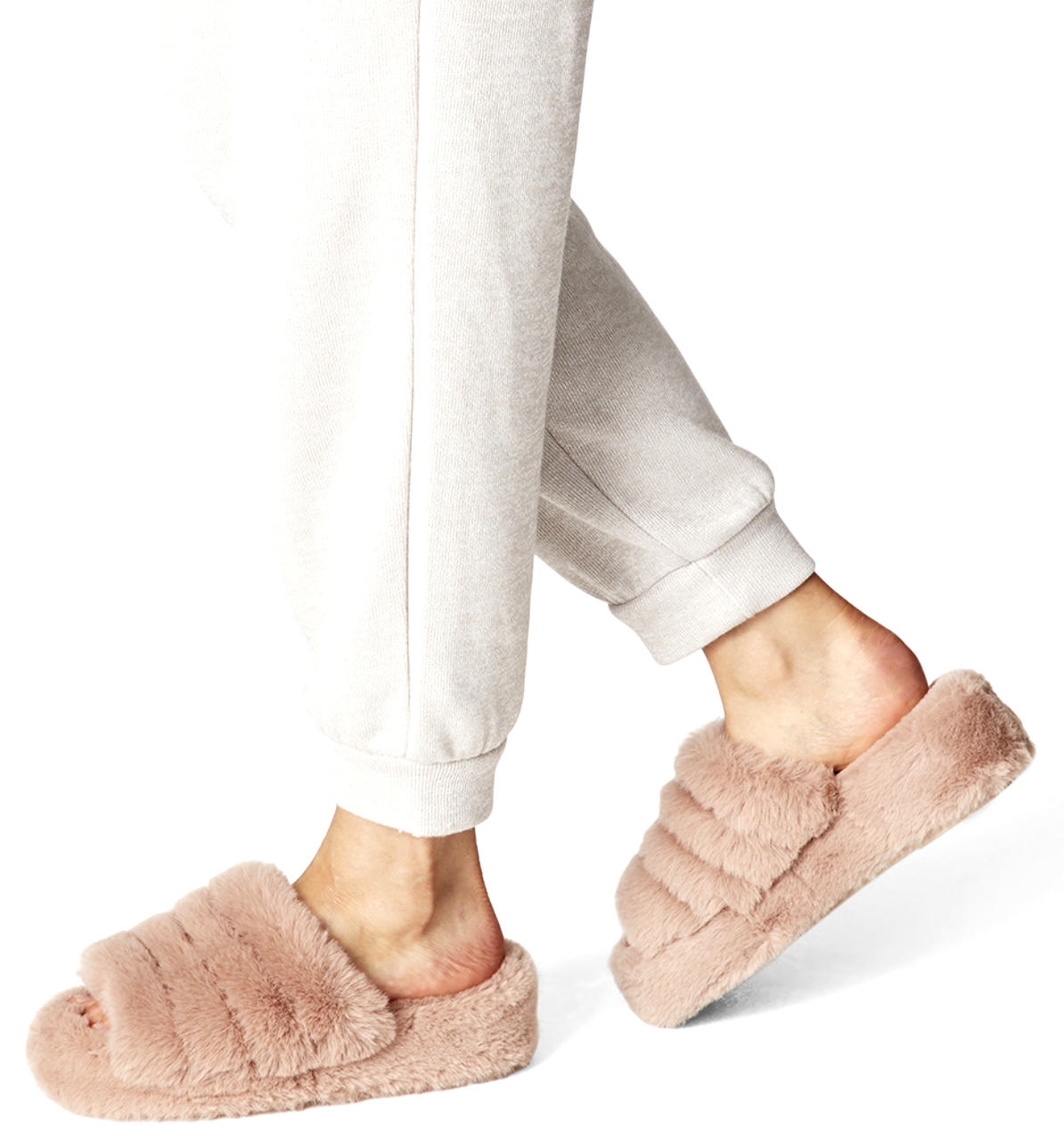 CIABATTA DONNA ECO PELLICCIA ROSA 27200 - immagine 3