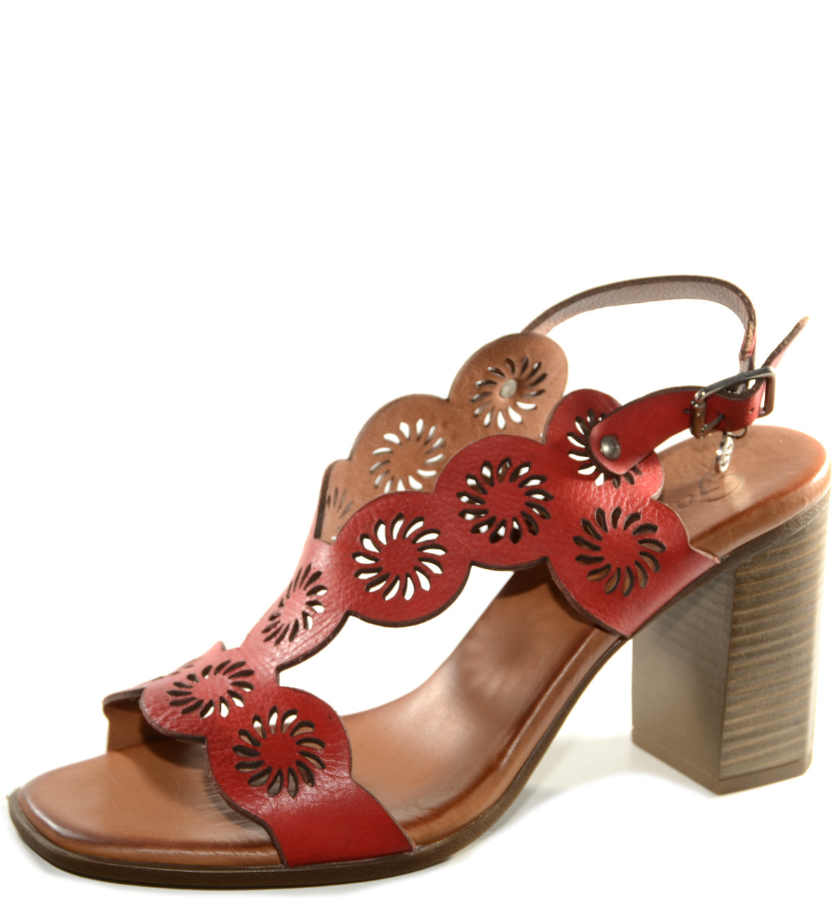 Sandalo Tacco Alto Rosso GS329