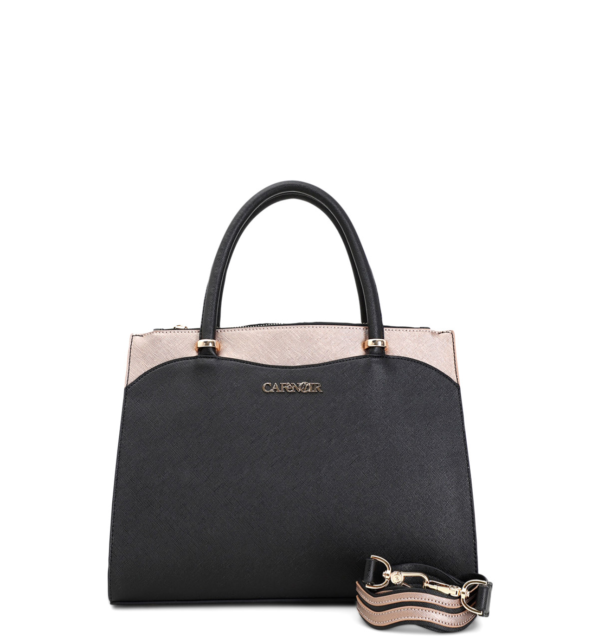 Borsa Bicolor Nero Cipria WA0301