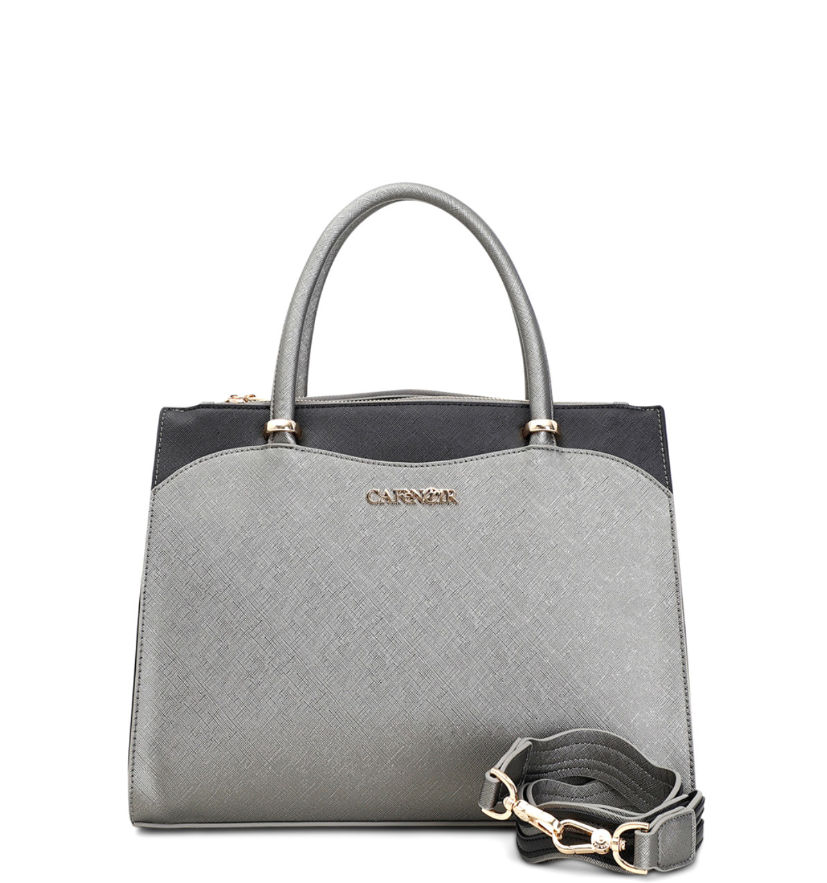 Borsa Bicolor Nera Piombo WA0301