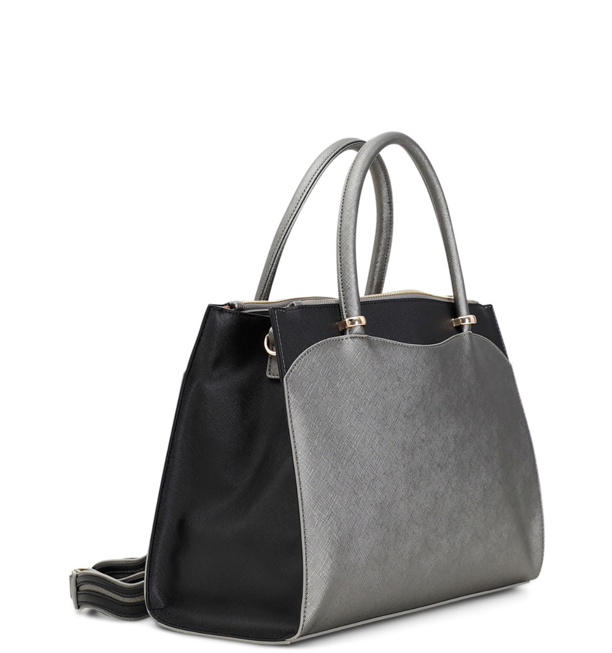 Borsa Bicolor Nera Piombo WA0301 - immagine 2