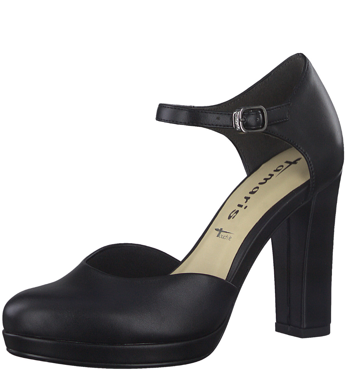 Scarpa Tamaris Tacco Alto Nera Cinturino 24401