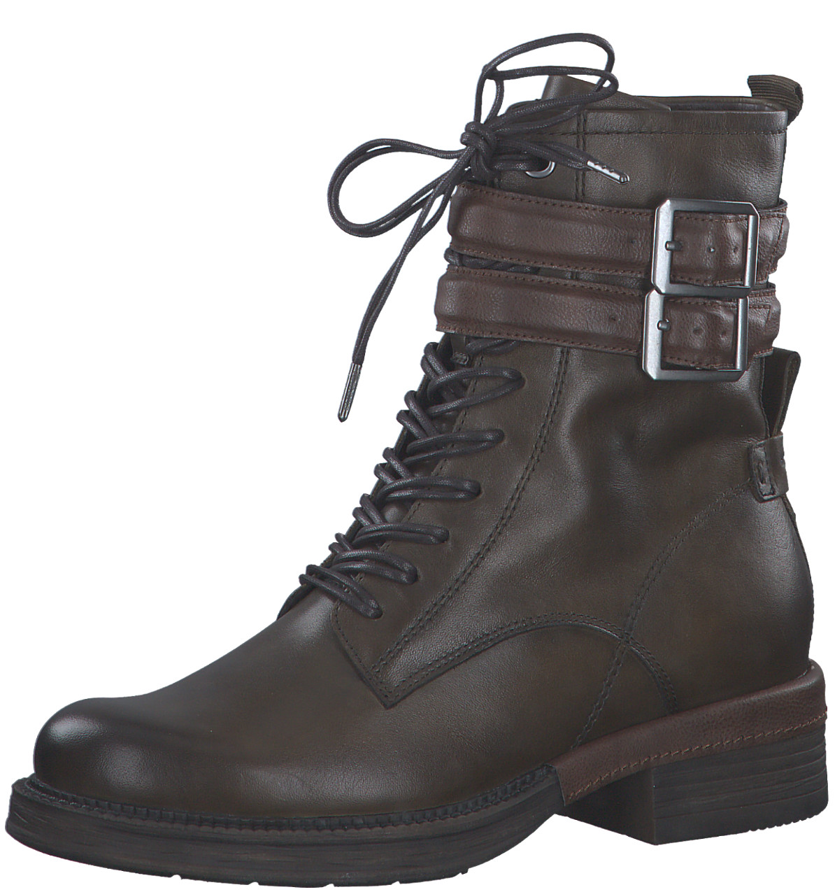 Stivaletto Tacco Medio Verde Marrone 25243