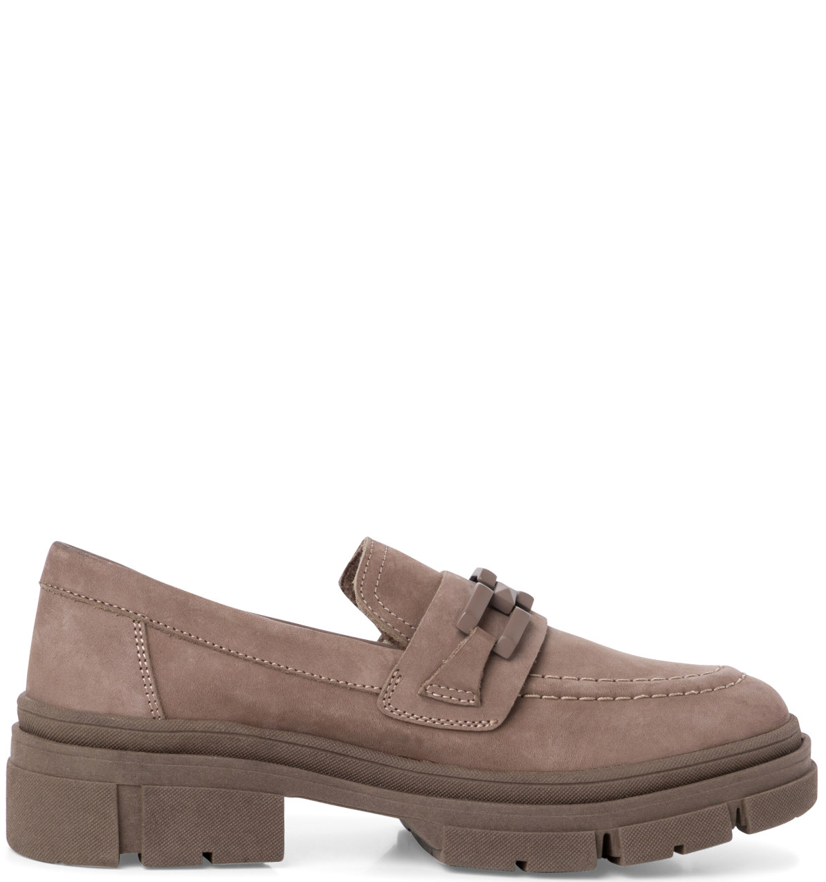 Scarpa Mocassino Fondo Carrarmato Taupe 24705 - immagine 2