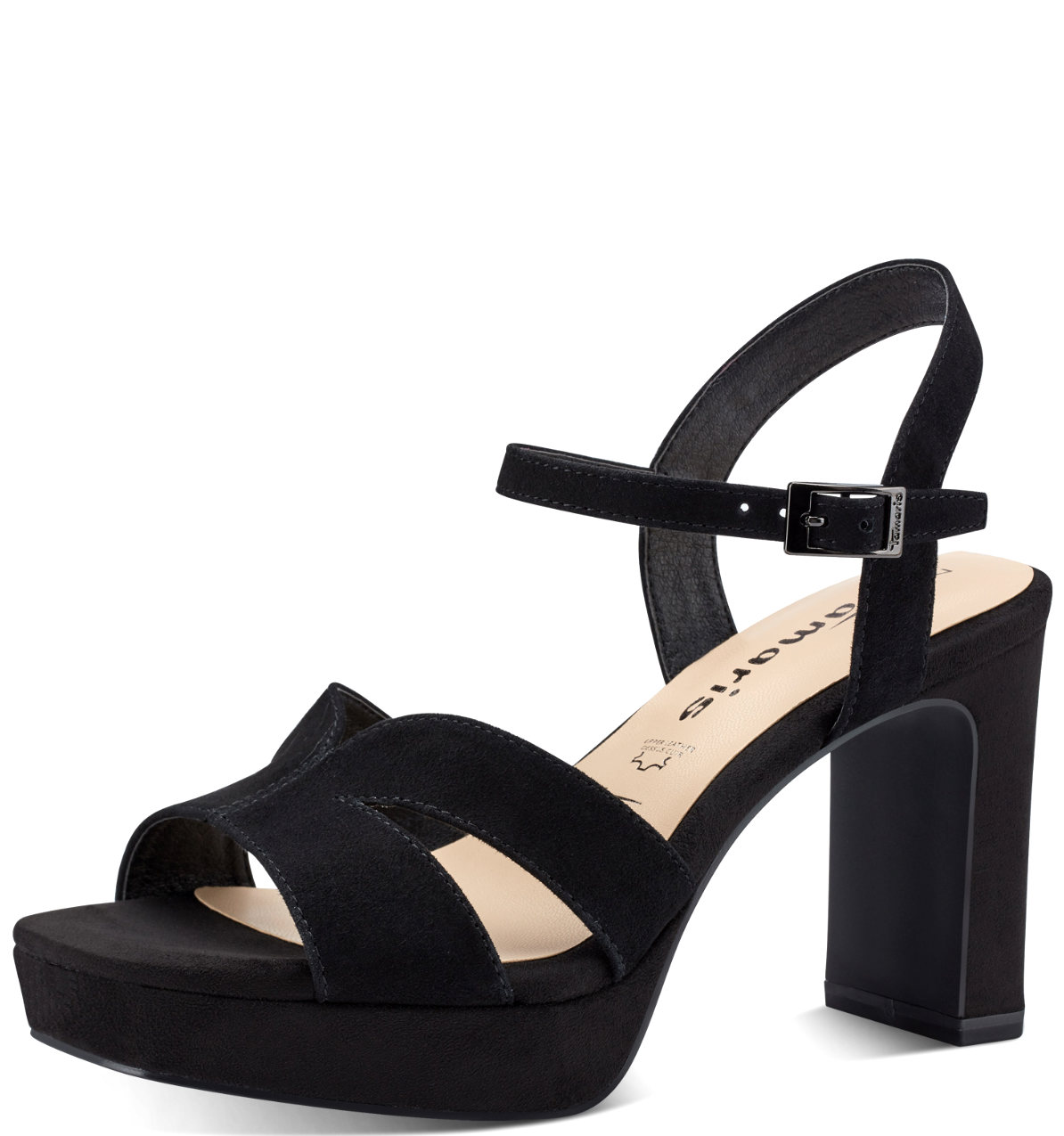 Sandalo Nero Platform Tacco Alto 28309