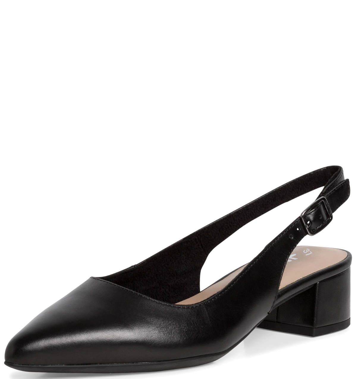 Scarpa Nera Aperta nel Tallone Tacco Medio 29500