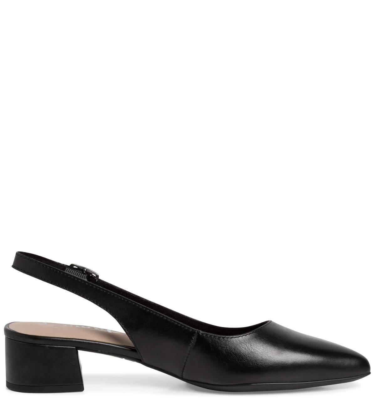 Scarpa Nera Aperta nel Tallone Tacco Medio 29500 - immagine 2