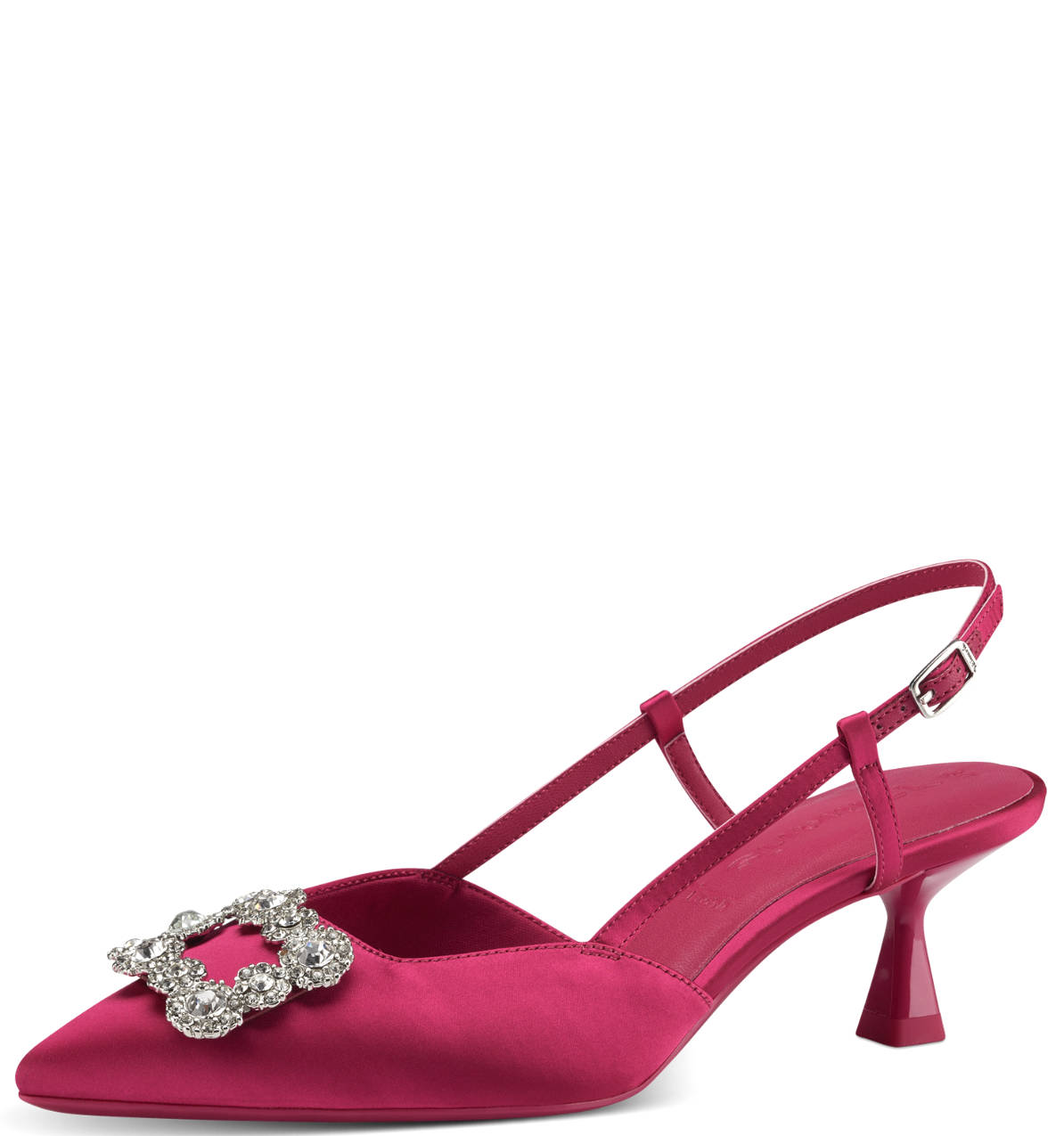Scarpa Fuxia Aperta nel Tallone Tacco Medio 29602