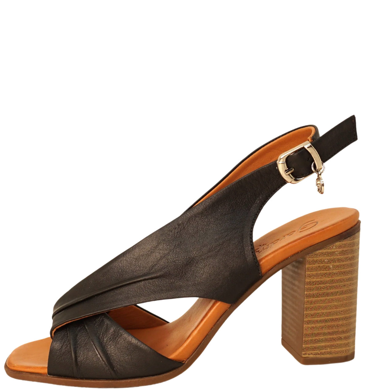 Sandalo Nero Tacco Alto GS462