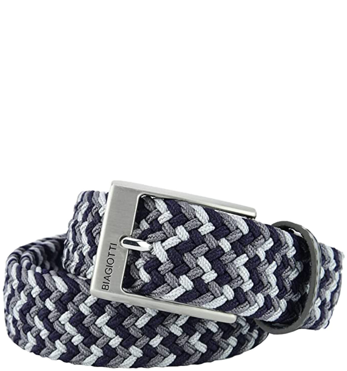 Cintura Tessuto Elastico Intrecciato CLB087 Blue Grey - immagine 2
