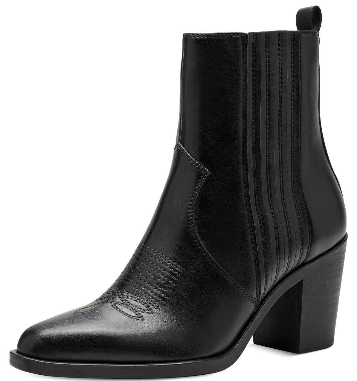 Stivaletto Texano Tacco Alto Nero 25053