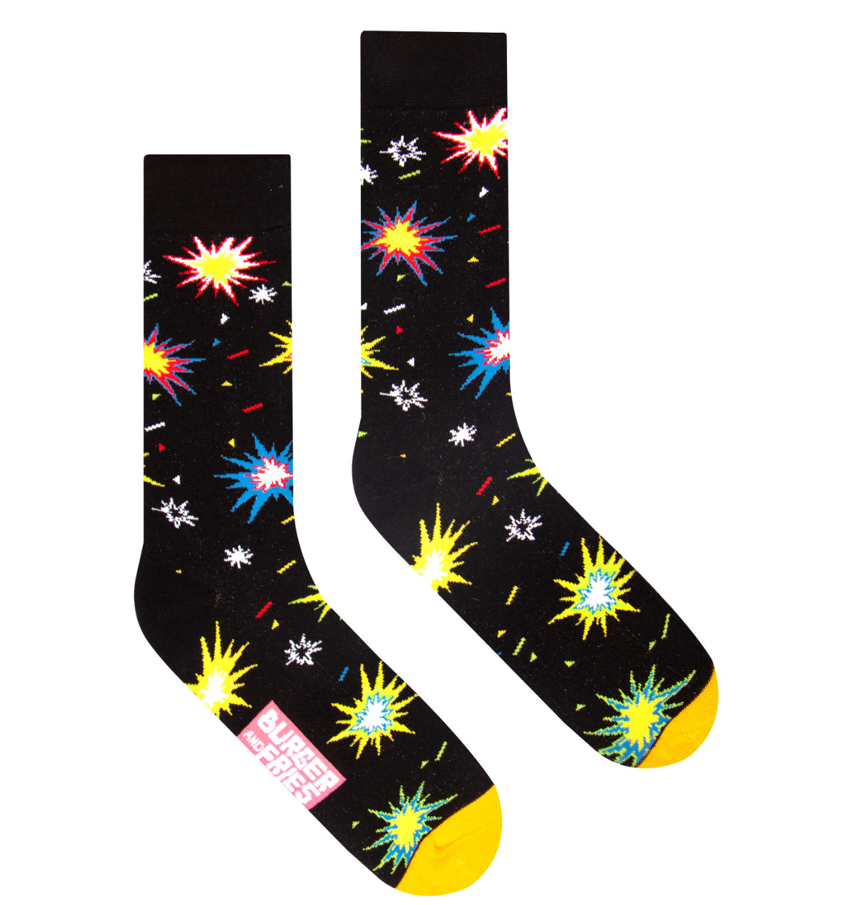 Calze Uomo Burger and Fries Calzini Creativi Colorati Divertenti Articolo Games Socks Tema Boom