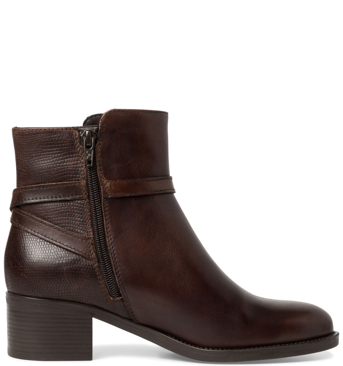 Stivaletto marrone scuro tacco medio 25017 - immagine 3