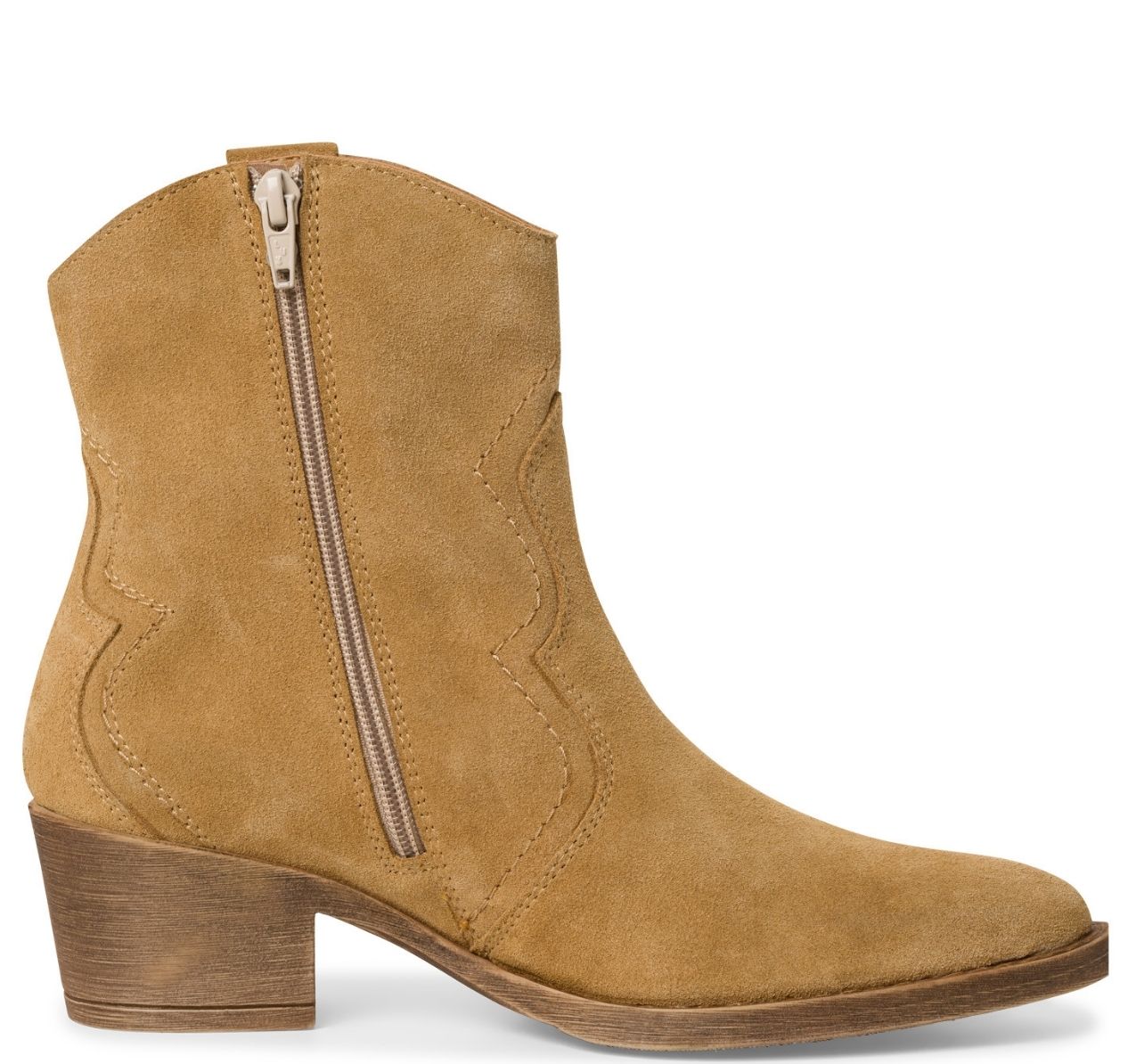 Stivaletto Beige Tacco Medio 25702 - immagine 2