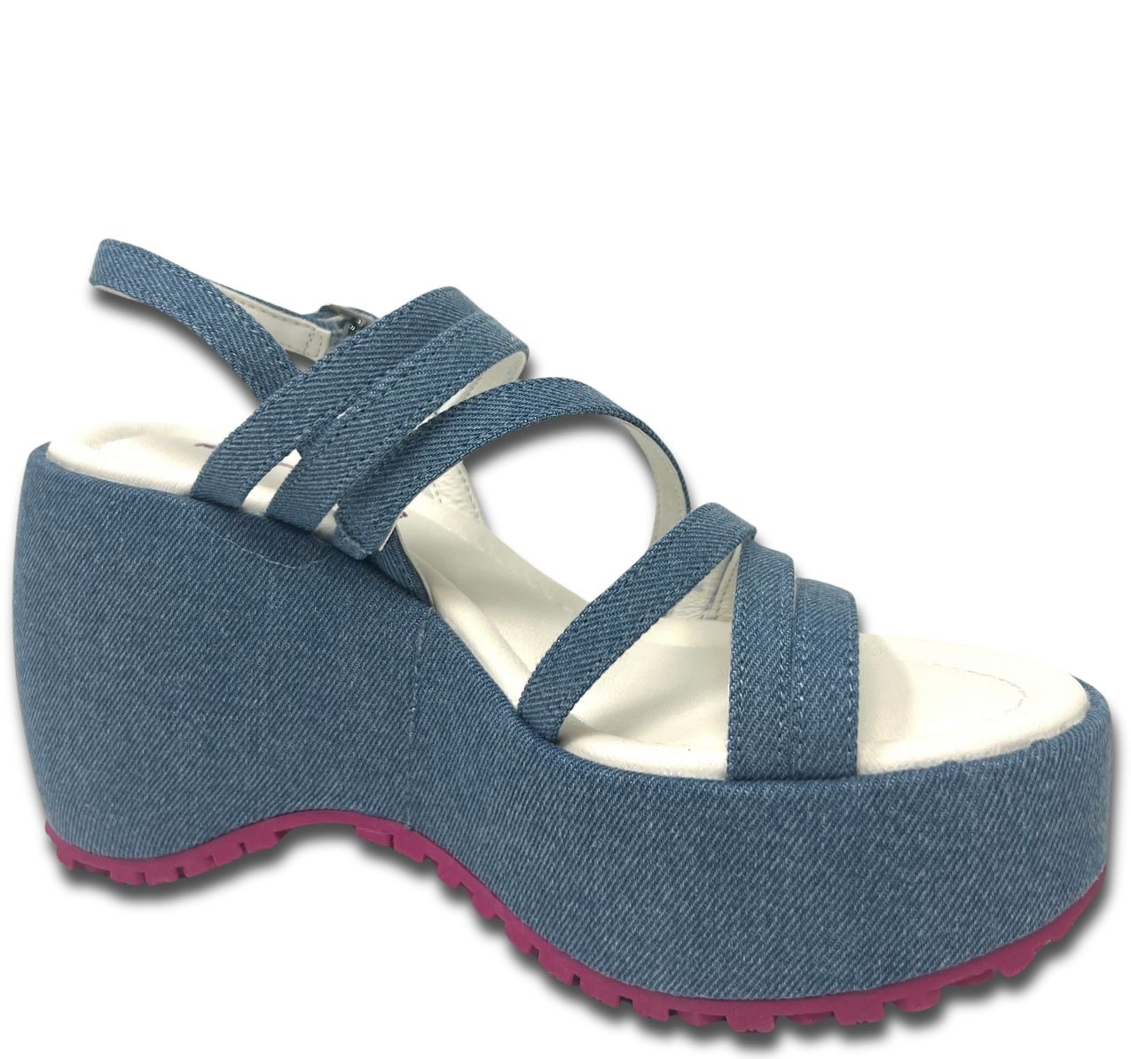 Sandalo Zeppa Bubble Fornarina Blu Denim - immagine 2