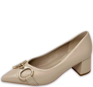 Decollete Tacco Medio Beige Francesco Milano D0602AS