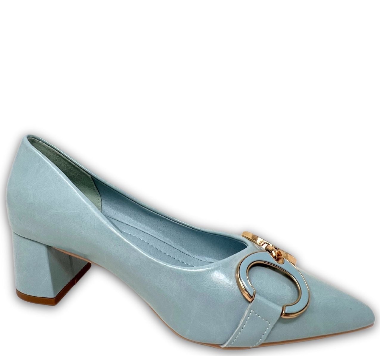 Decollete Tacco Medio Celeste Francesco Milano D0602AS - immagine 2