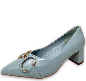 Decollete Tacco Medio Celeste Francesco Milano D0602AS
