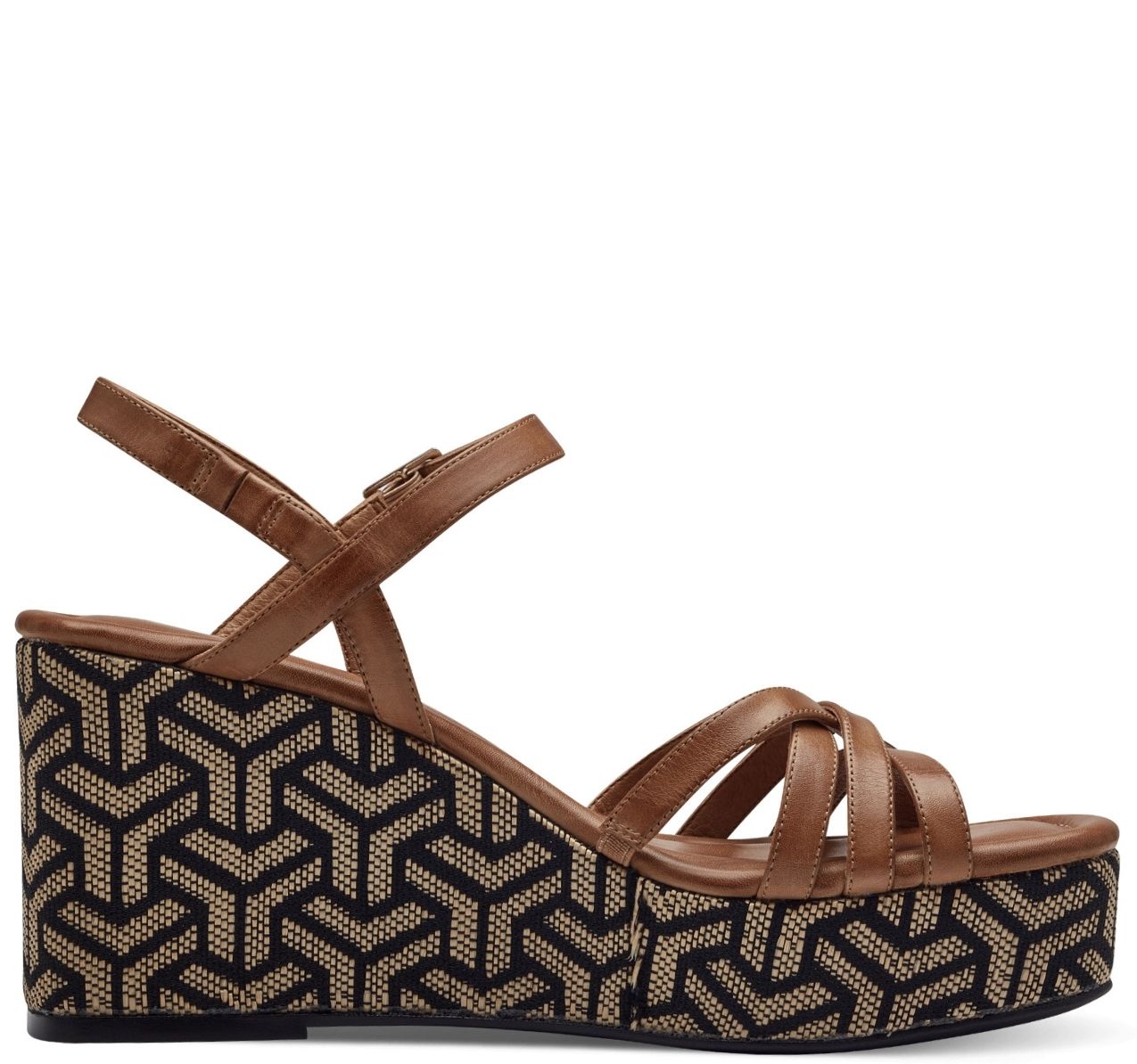 Sandalo Marrone Zeppa Alta 28014 - immagine 2