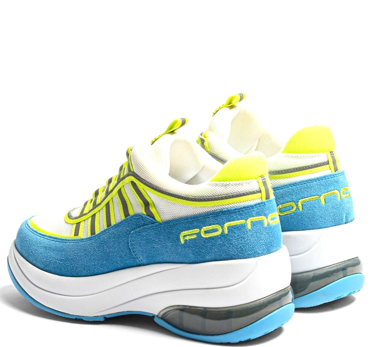 Sneaker Up Fornarina Sky Azzurra Giallo Fluo - immagine 2