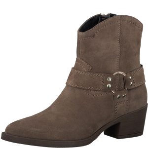 Stivaletto texano marrone tacco medio 25705