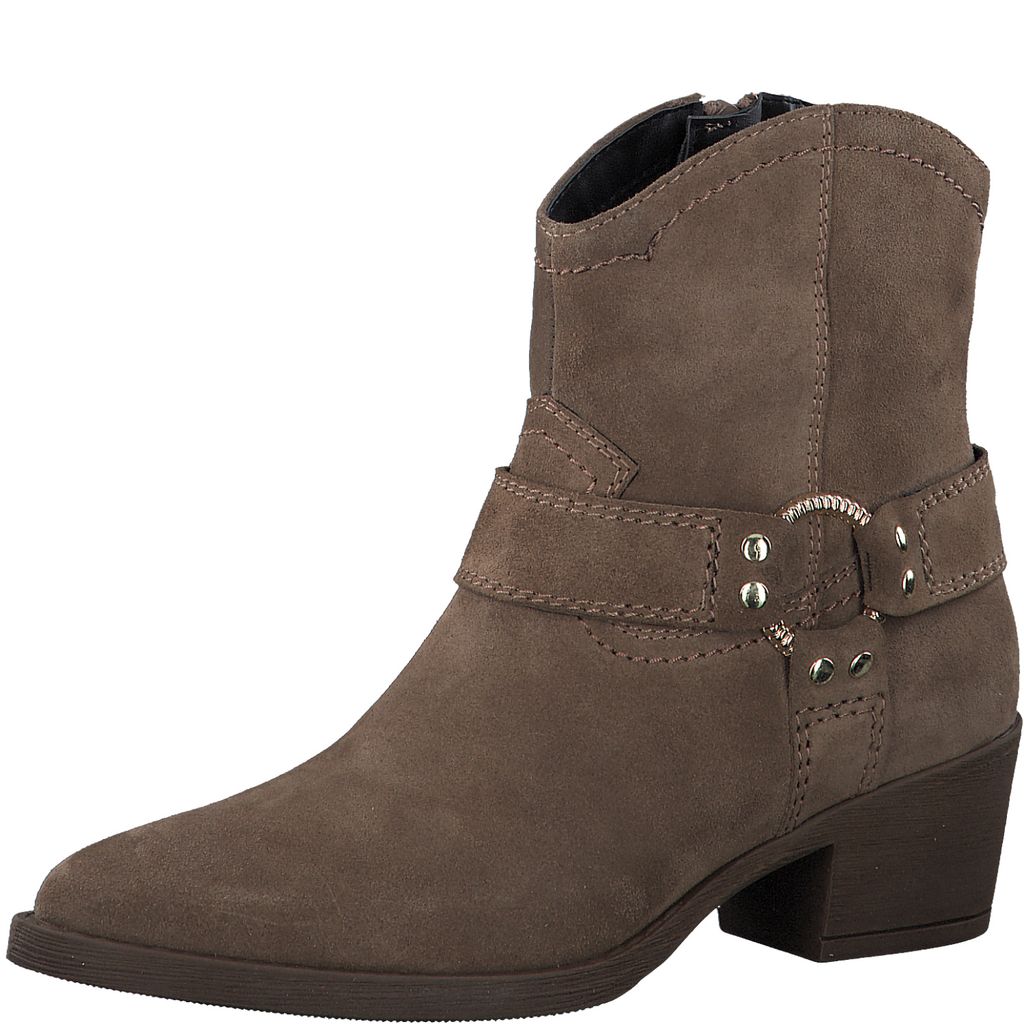 Stivaletto texano marrone tacco medio 25705