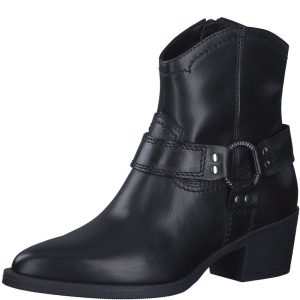 Stivaletto texano nero tacco medio 25705
