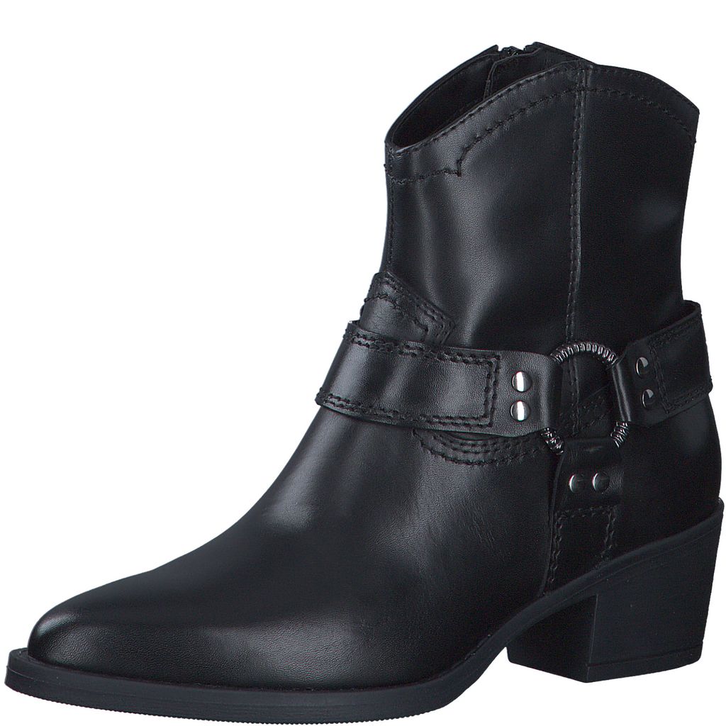 Stivaletto texano nero tacco medio 25705