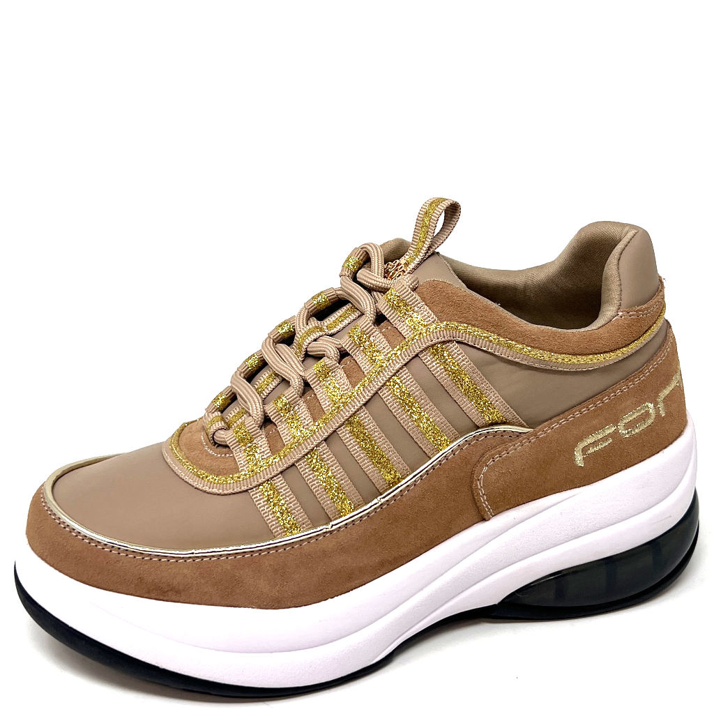 Sneaker Up Beige Oro Fornarina