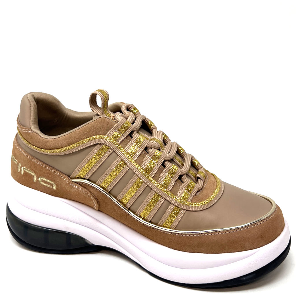 Sneaker Up Beige Oro Fornarina - immagine 2