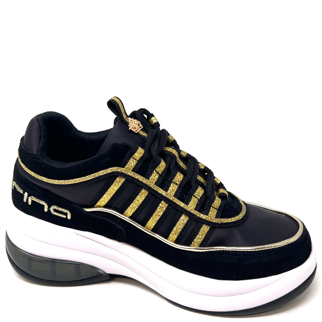 Sneaker Up Nero Oro Fornarina - immagine 2