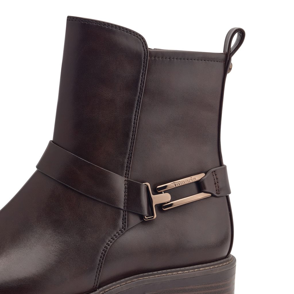 Stivaletto Marrone Scuro Tacco Basso 25328 - immagine 3