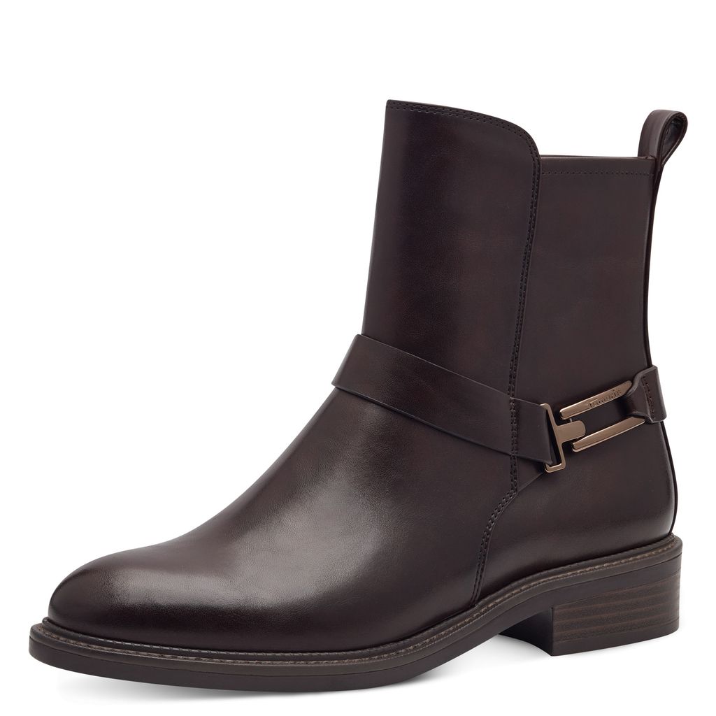 Stivaletto Marrone Scuro Tacco Basso 25328