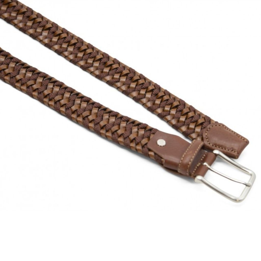 Cintura Uomo Pelle Intrecciata Cuoio CDG004 - immagine 2