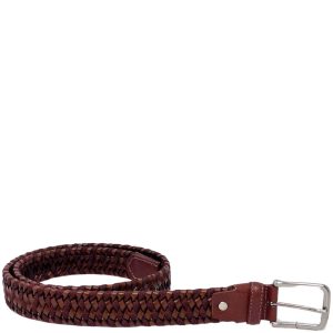 Cintura Uomo Pelle Intrecciata Cuoio CDG004
