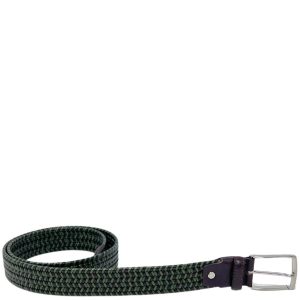 Cintura Uomo Pelle Intrecciata Verde Marrone CDG005