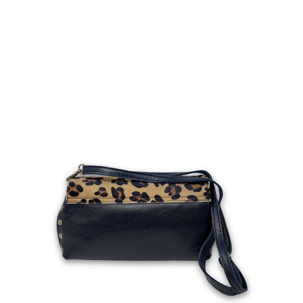 Borsa pelle nera Effetto Leopardato TP1402 - immagine 2