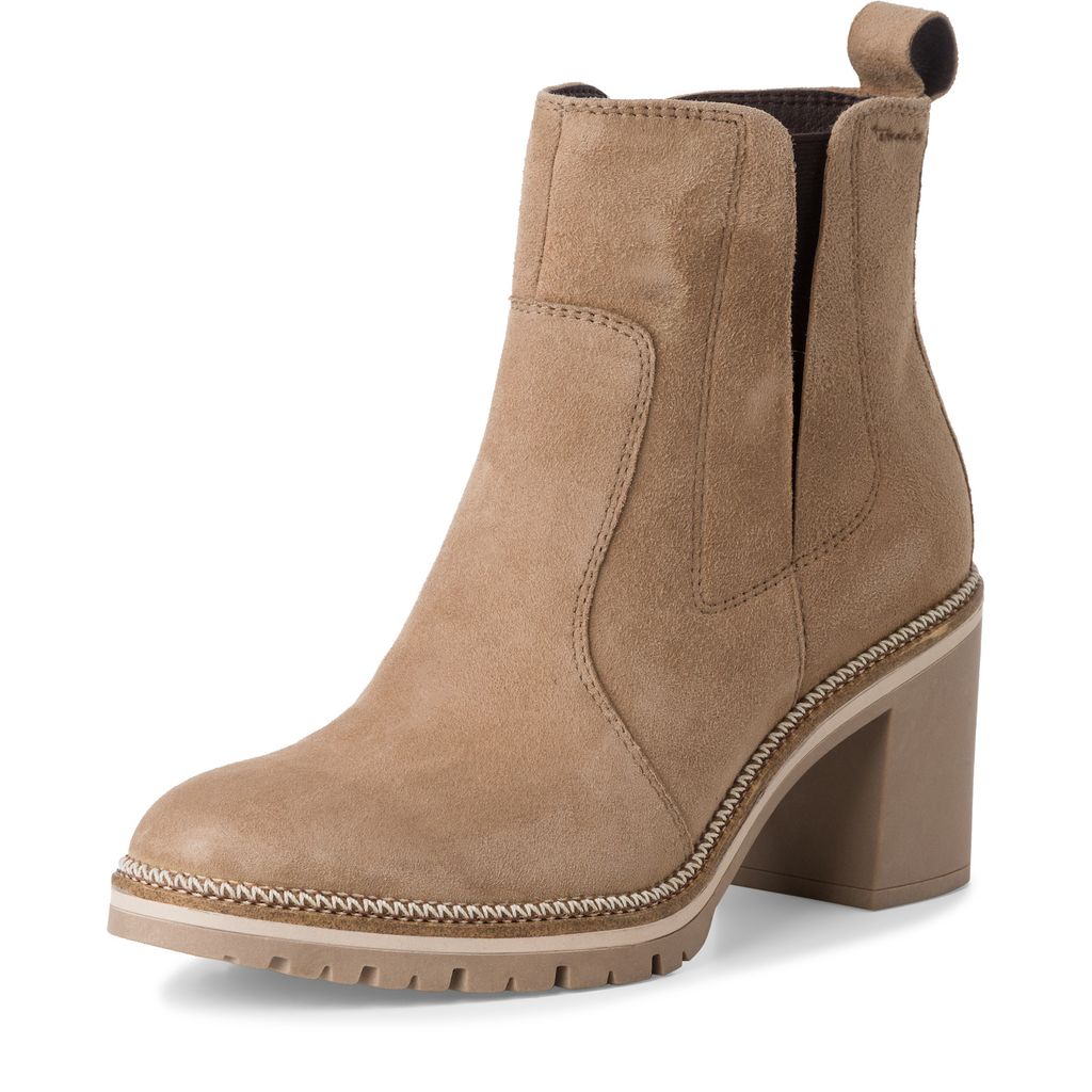 Stivaletto Beige Tacco Medio 25380