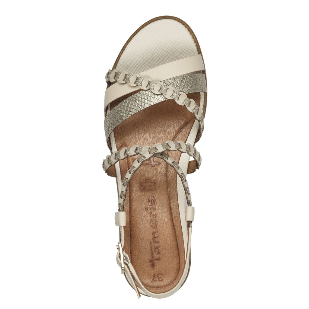 Sandalo Zeppa Media Beige 28207 - immagine 2