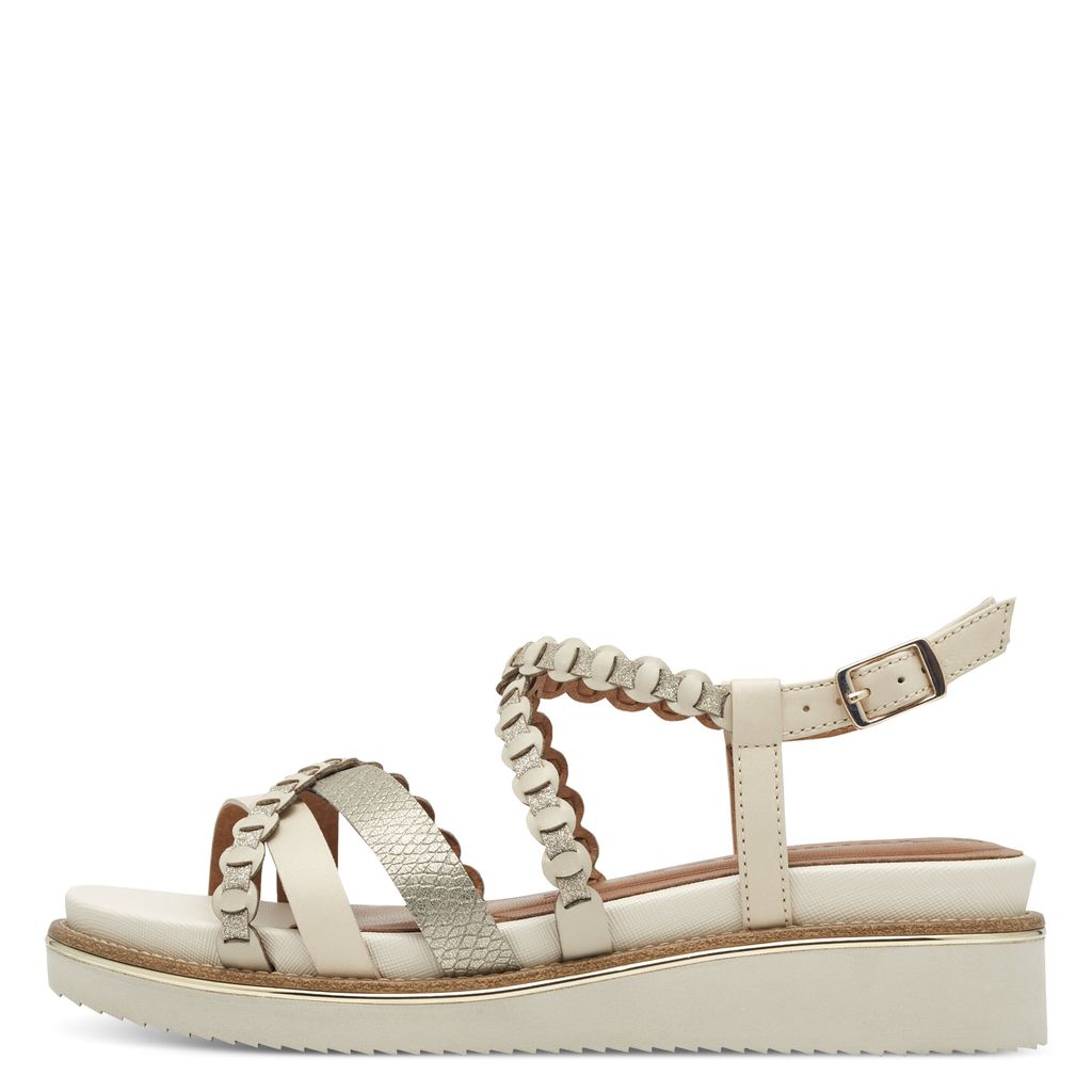 Sandalo Zeppa Media Beige 28207 - immagine 4