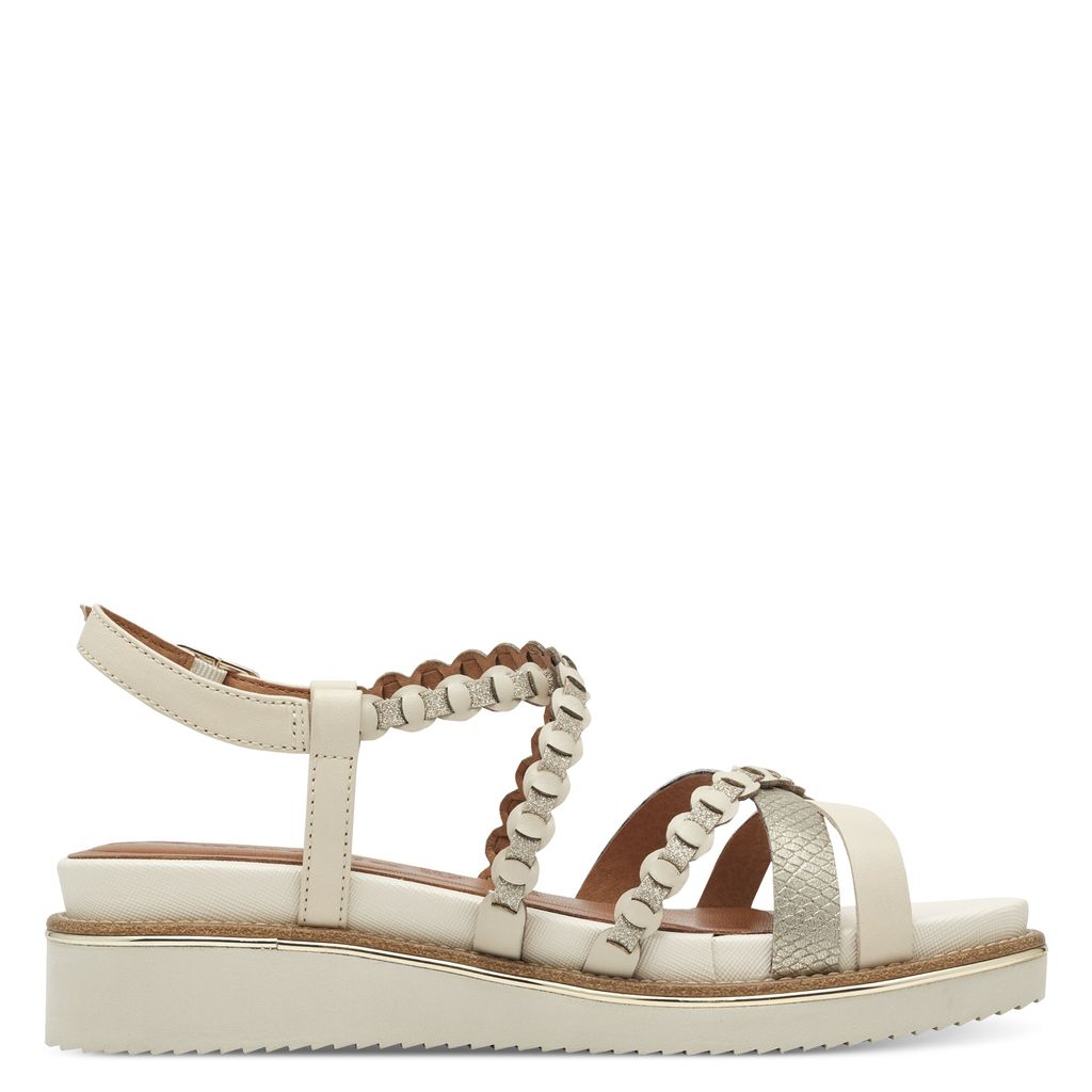 Sandalo Zeppa Media Beige 28207 - immagine 5