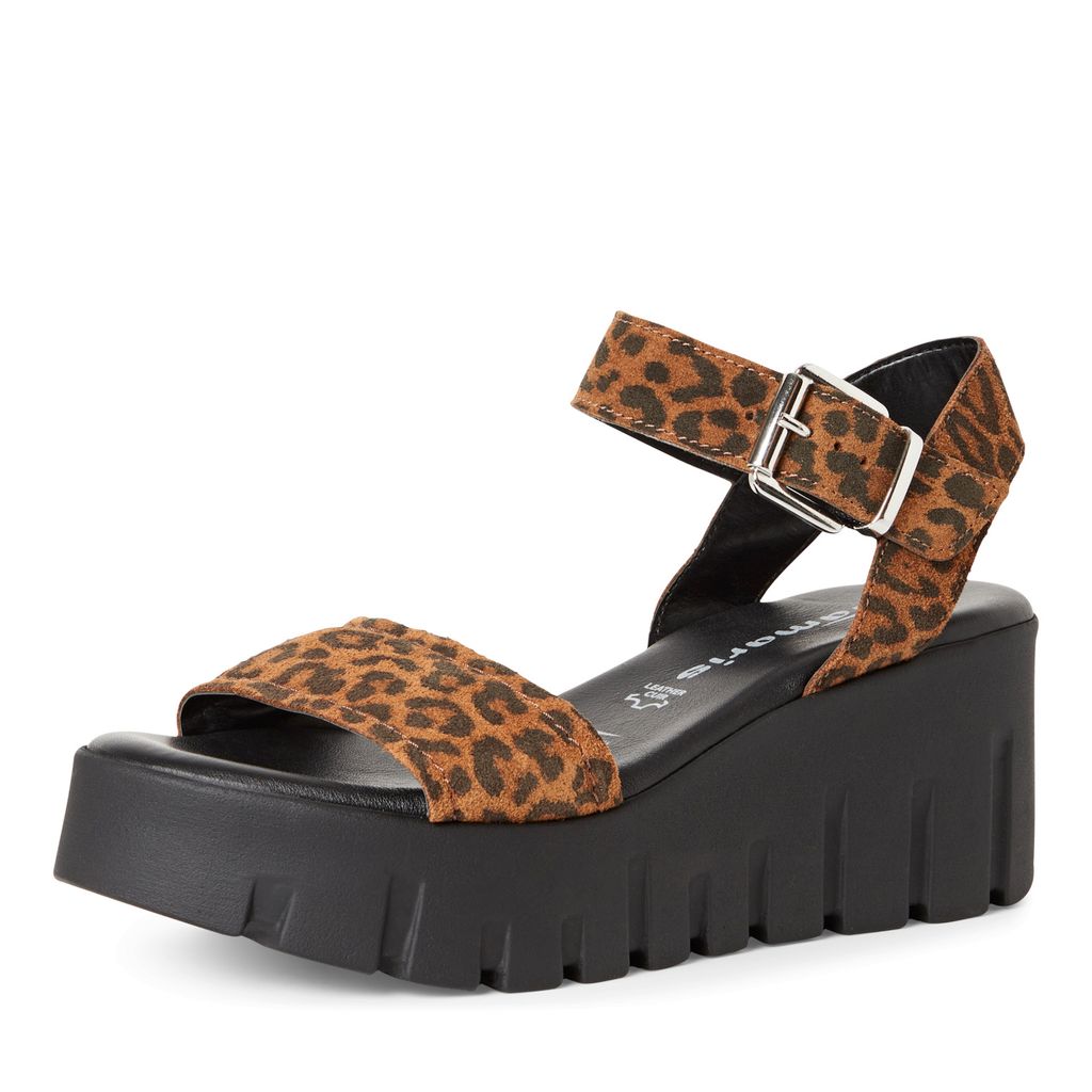 Sandalo Leopardato Zeppa Alta 28712