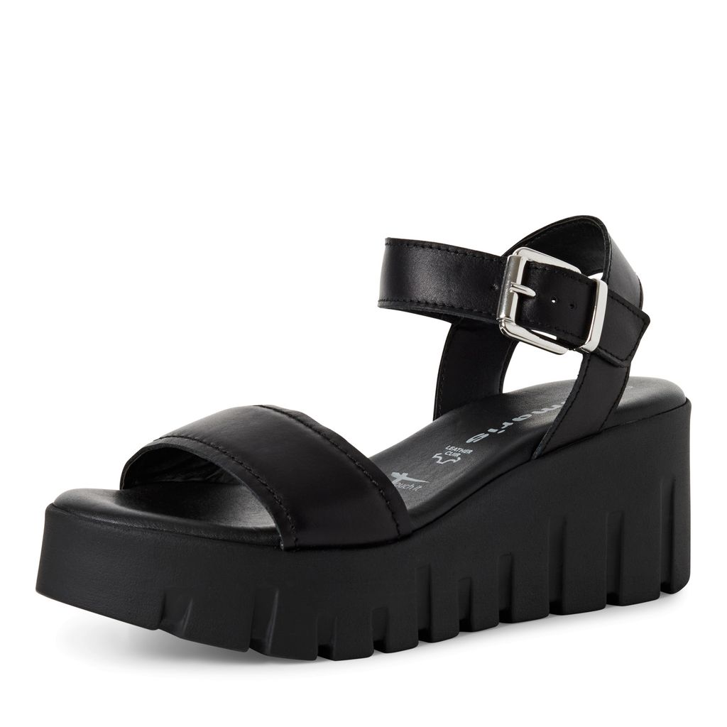 Sandalo Nero Zeppa 28712