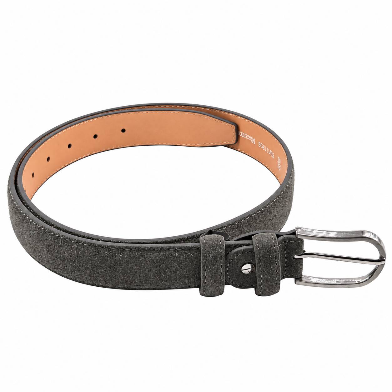 Cintura CDK116 Uomo Camoscio grigio Altezza 3,5 cm