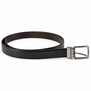 Cintura DK8383 Uomo DobleFace Pelle Nera e Marrone Scuro